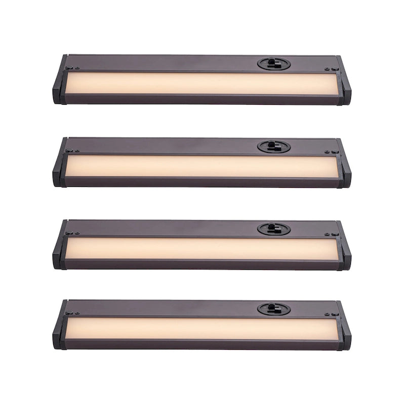 Lot de 4 spots LED intégrés pour sous-meuble, couleur bronze, intensité réglable (3000K/3500K/4000K).
