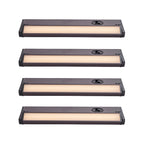 Lot de 4 spots LED intégrés pour sous-meuble, couleur bronze, intensité réglable (3000K/3500K/4000K).