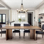 Lustre moderne de style ferme à 5 lumières, noir et or, en forme de roue, suspension idéale pour la salle à manger - 56 cm de diamètre x 55 cm de hauteur