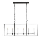 Applique murale de style ferme à 6 lumières avec cadre en métal pour îlot de cuisine - 48,5 cm de profondeur x 16,2 cm de largeur x 86,6 cm de hauteur (réglable)