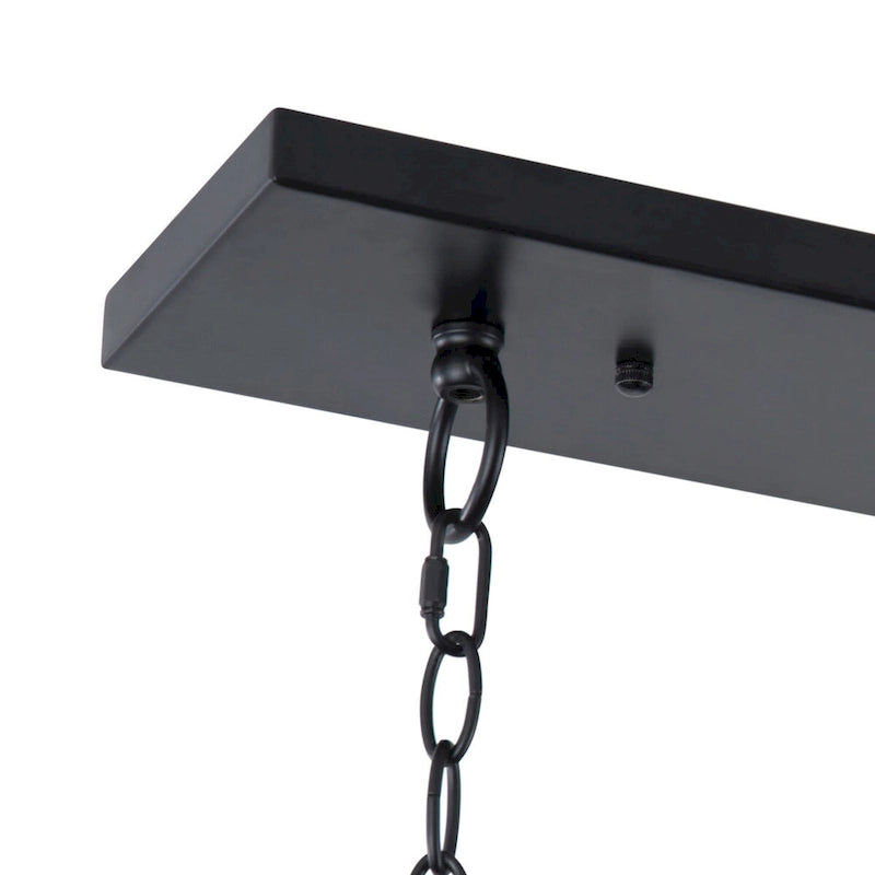 Applique murale de style ferme à 6 lumières avec cadre en métal pour îlot de cuisine - 48,5 cm de profondeur x 16,2 cm de largeur x 86,6 cm de hauteur (réglable)