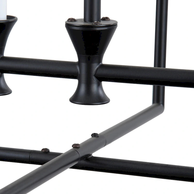 Applique murale de style ferme à 6 lumières avec cadre en métal pour îlot de cuisine - 48,5 cm de profondeur x 16,2 cm de largeur x 86,6 cm de hauteur (réglable)