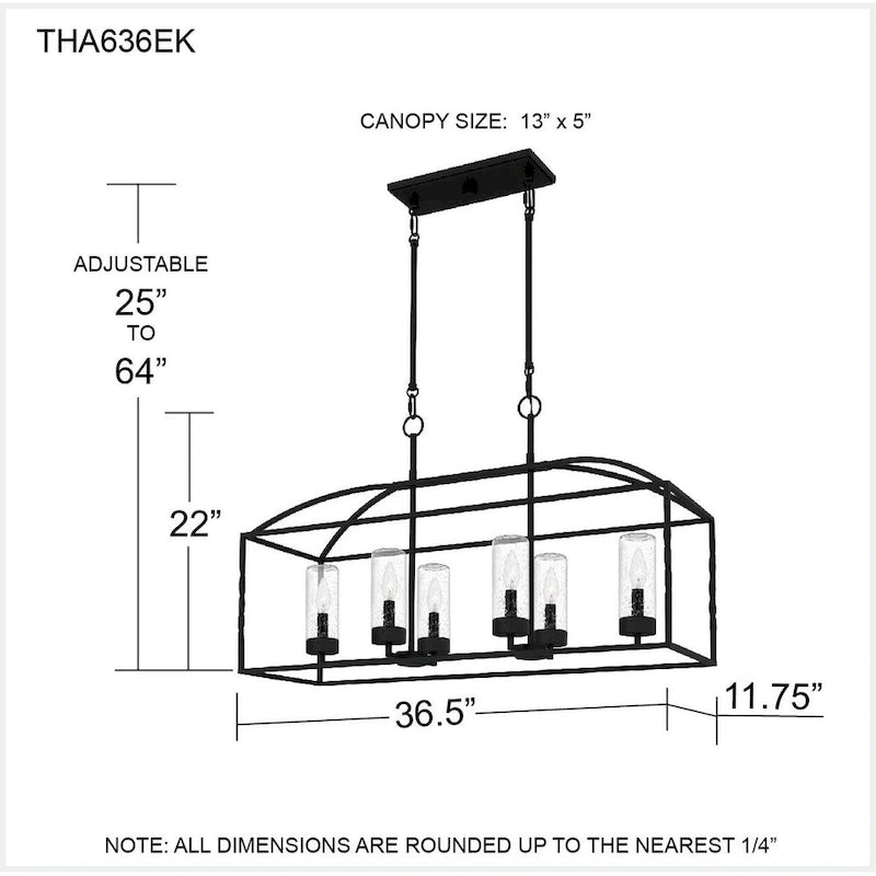Lumière Thatcher 6-Light Earth Black Island
