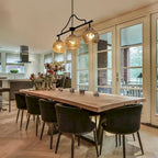 Lustre linéaire moderne et glamour à 3 ou 6 lumières, noir et or, suspension pour îlot de cuisine avec verre mercurisé