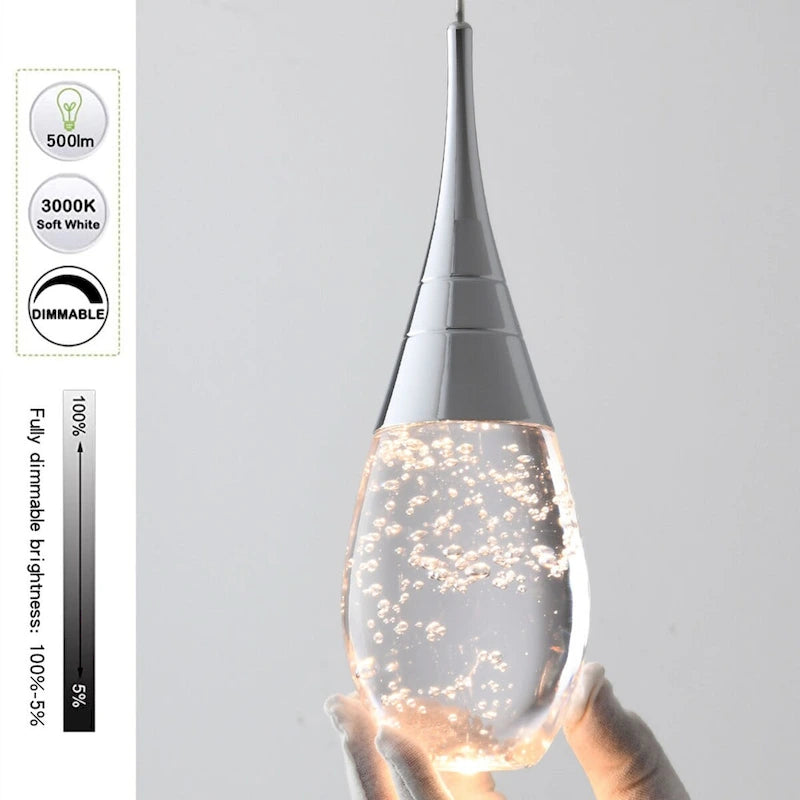 Suspension moderne à une lumière et à intensité variable pour îlot de cuisine