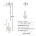 Suspension moderne à une lumière et à intensité variable pour îlot de cuisine