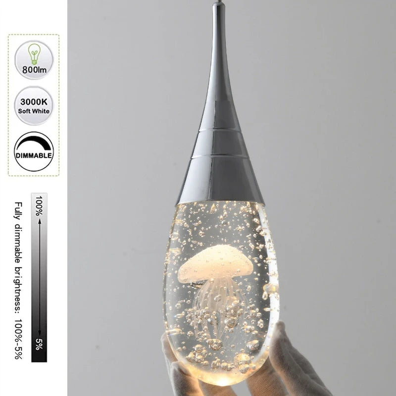 Suspension moderne à une lumière et à intensité variable pour îlot de cuisine