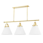 Aldridge 3-Light Island Light with White Shade