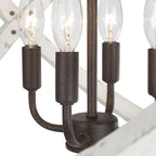 Lustre Loby Farmhouse à 4 lumières, grand globe en bois massif, luminaire traditionnel pour salle à manger