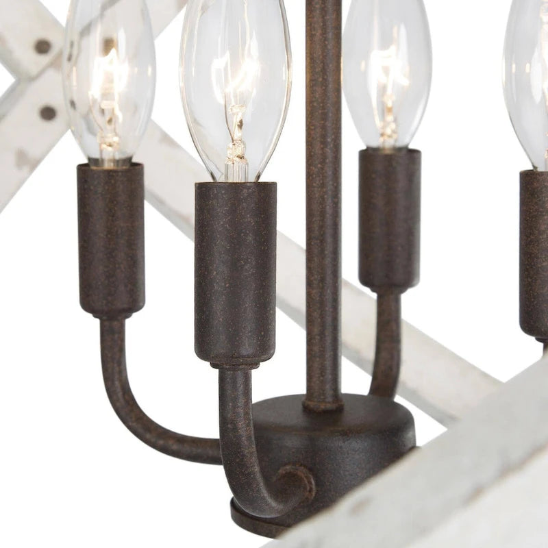 Lustre Loby Farmhouse à 4 lumières, grand globe en bois massif, luminaire traditionnel pour salle à manger