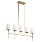 Luminaires modernes et linéaires à 5 lumières pour îlot de cuisine - 38,6 cm P 9,8 cm L 85,3 cm H (réglable)