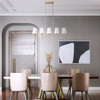 Luminaires modernes et linéaires à 5 lumières pour îlot de cuisine - 38,6 cm P 9,8 cm L 85,3 cm H (réglable)