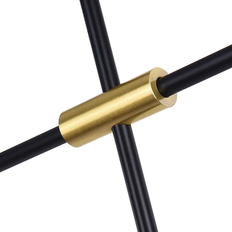 Lustre linéaire minimaliste moderne à 3 lumières avec globe en verre dépoli et abat-jour en laiton noir