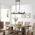 Lustre rond moderne et créatif à 6 lumières en verre, à intensité variable - 35,8 cm P 10,2 cm L 72 cm H (réglable)