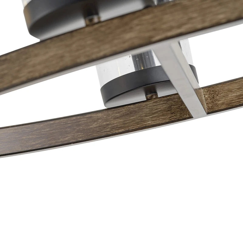 Lustre rond moderne et créatif à 6 lumières en verre, à intensité variable - 35,8 cm P 10,2 cm L 72 cm H (réglable)