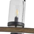 Lustre rond moderne et créatif à 6 lumières en verre, à intensité variable - 35,8 cm P 10,2 cm L 72 cm H (réglable)