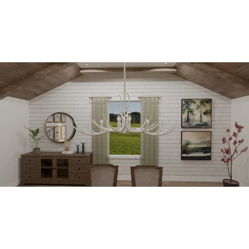 Applique murale Brosh à 6 lumières, blanc antique, pour îlot central