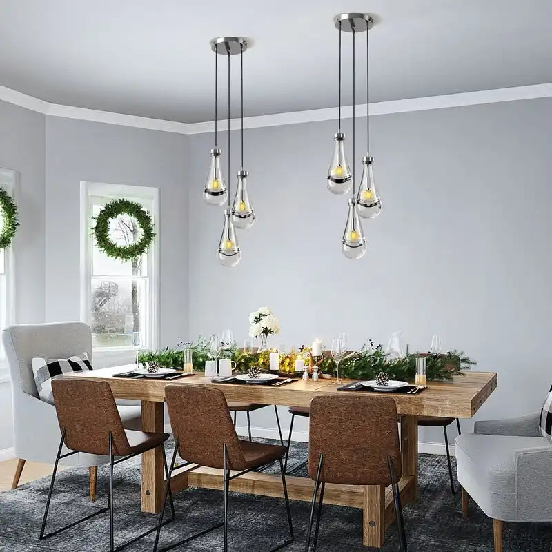 Lustre KAYLA Raindrop, suspension moderne en verre, ampoule incluse