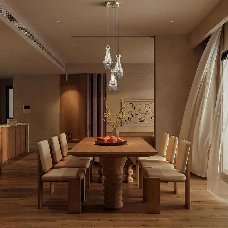 Lustre KAYLA Raindrop, suspension moderne en verre, ampoule incluse