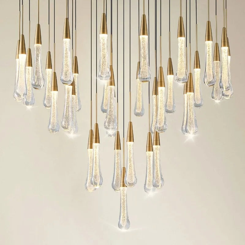 Lustre KAYLA Raindrop, suspension moderne en verre, ampoule incluse