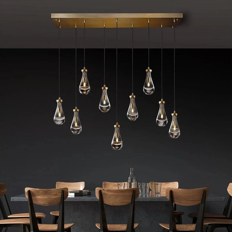 Lustre KAYLA Raindrop, suspension moderne en verre, ampoule incluse