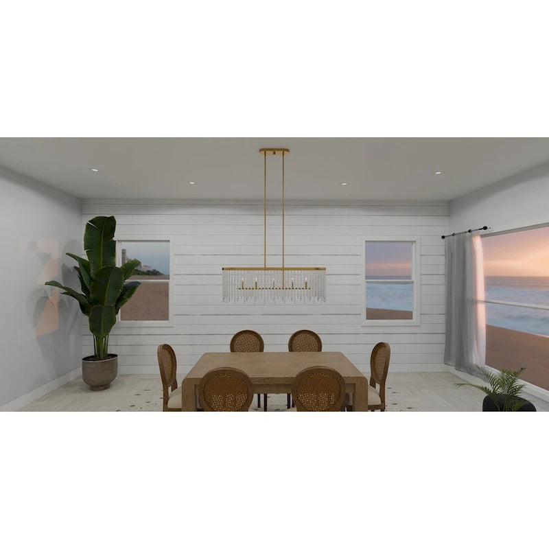 Applique murale Apelle à 5 lumières en laiton vieilli pour îlot central