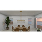 Applique murale Apelle à 5 lumières en laiton vieilli pour îlot central