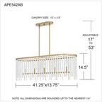 Applique murale Apelle à 5 lumières en laiton vieilli pour îlot central