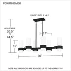 Kimora 6-Light Noir mat îlot