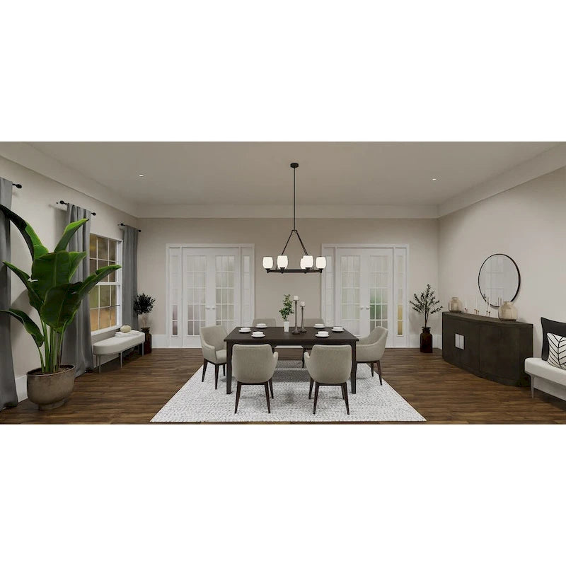 Penning 6-Light Matte Black Island Light