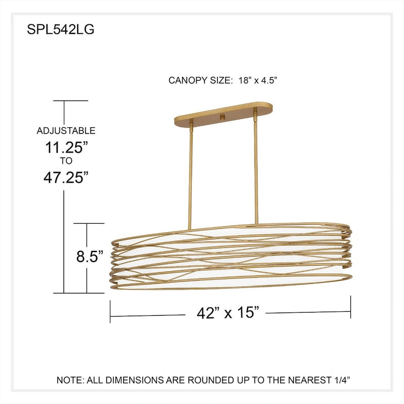 Applique murale spirale dorée à 5 lumières pour îlot de lumière