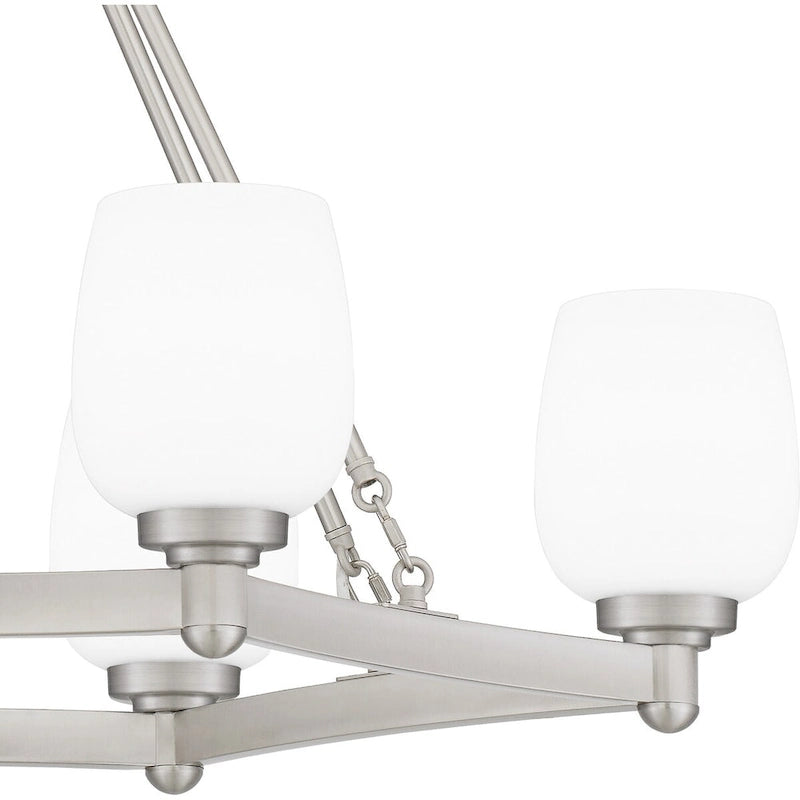 Luminaire îlot Penning à 6 lumières en nickel brossé