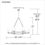 Luminaire îlot Penning à 6 lumières en nickel brossé