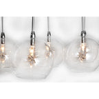 Suspension linéaire chromée Starburst à 8 lumières en métal