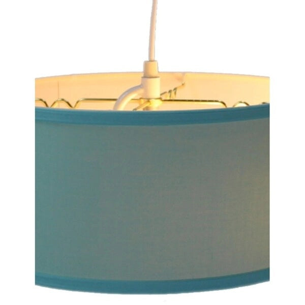 Suspension à brancher 2 lumières, 14 W, bleu paradis insulaire, avec diffuseur et cordon blanc.