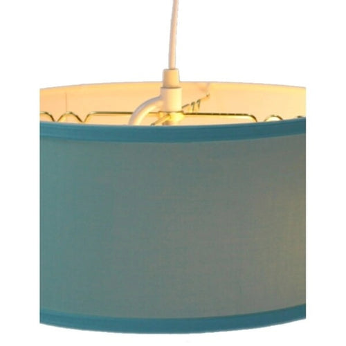 Suspension à brancher 2 lumières, 14 W, bleu paradis insulaire, avec diffuseur et cordon blanc.