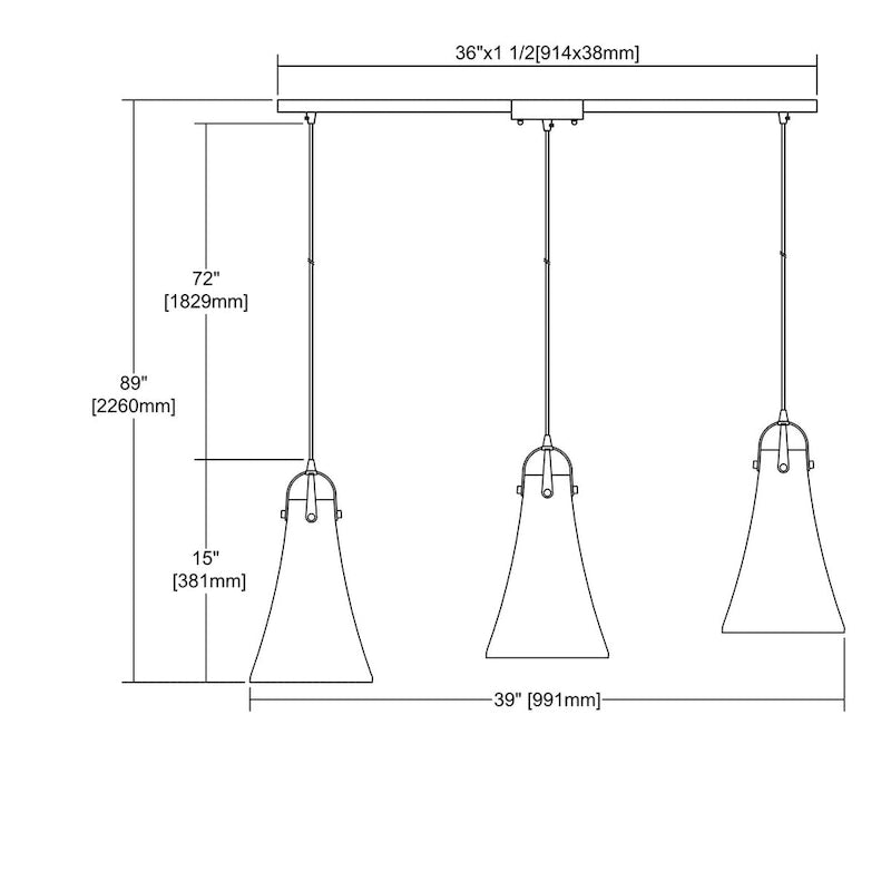 Suspension à 3 lumières Elk Home en bronze huilé et verre texturé