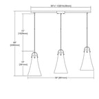 Suspension à 3 lumières Elk Home en bronze huilé et verre texturé