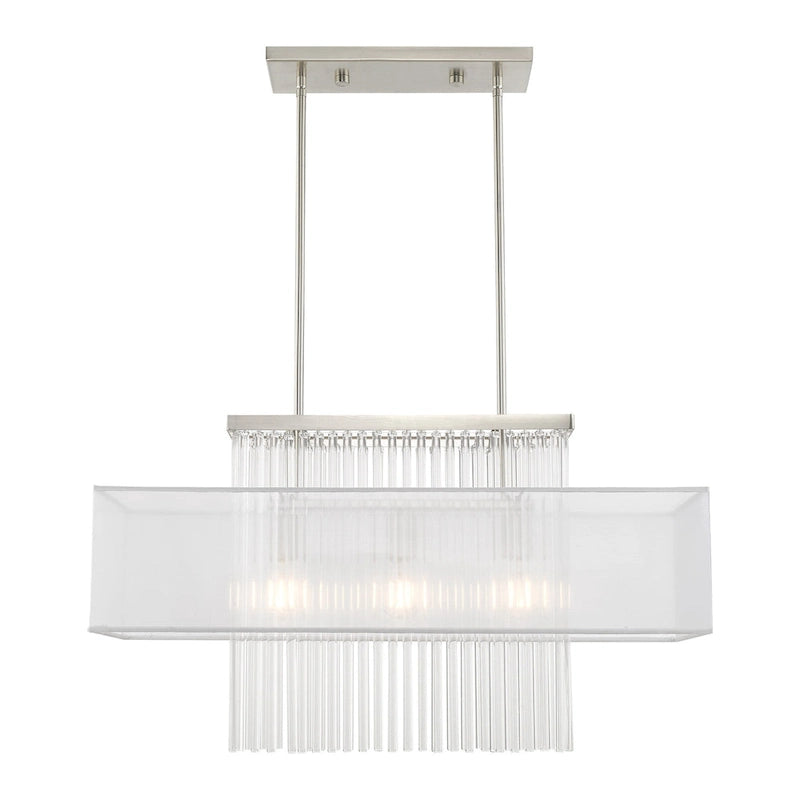 Lustre linéaire à 3 lumières Livex Lighting, 41143-91 - 30 cm L x 10 cm l x 26 cm H réglable