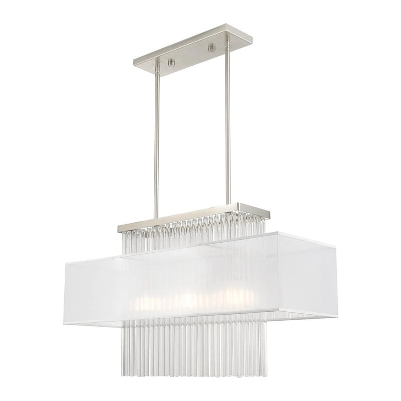 Lustre linéaire à 3 lumières Livex Lighting, 41143-91 - 30 cm L x 10 cm l x 26 cm H réglable