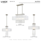 Lustre linéaire à 3 lumières Livex Lighting, 41143-91 - 30 cm L x 10 cm l x 26 cm H réglable