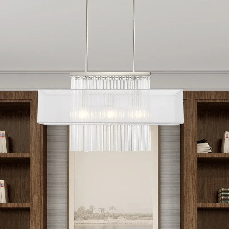 Lustre linéaire à 3 lumières Livex Lighting, 41143-91 - 30 cm L x 10 cm l x 26 cm H réglable