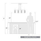 Copper Grove Luminaire suspendu linéaire à 4 lumières DeBruy