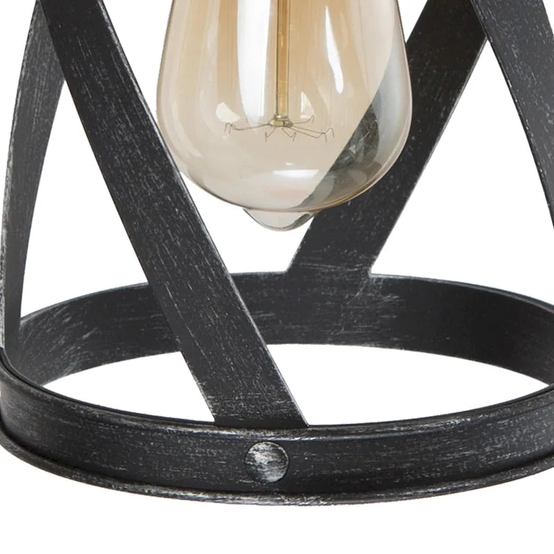 Suspension cylindrique moderne de style industriel Deun à une lumière pour îlot de cuisine - D 6 x H 11