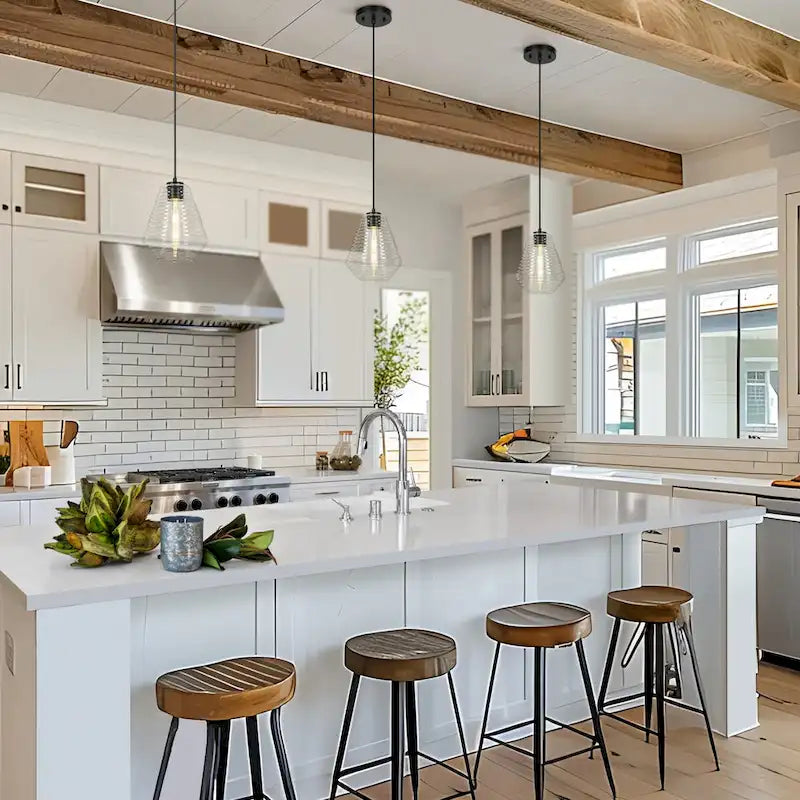 Modern Unique 1-light Ripped Glass Pendant Light Pear-Shaped Kitchen Island Light for Dining Room - 7.8 D  11.5 H
