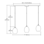 Suspension à 3 lumières Elk Home Whisp en bronze huilé avec verre champagne