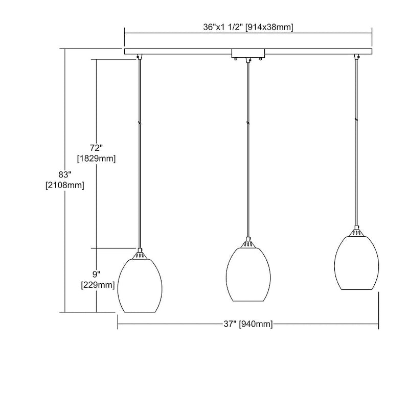 Suspension à 3 lumières Elk Home Whisp en bronze huilé avec verre champagne