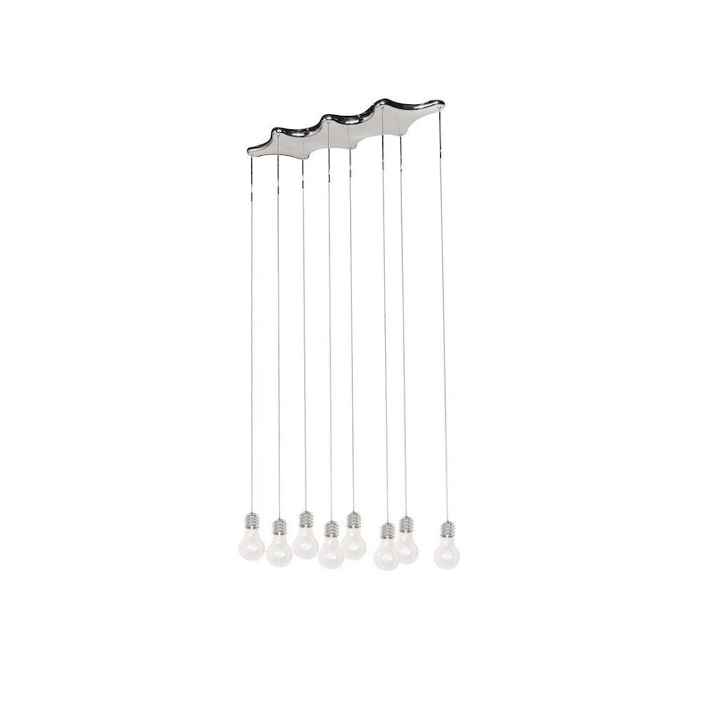Suspension linéaire Edison à 8 lumières - Argent