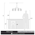 Suspension linéaire en acier noir Carbon Loft Barton