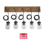 Suspension moderne rustique en verre, style bocal Mason, pour îlot de cuisine - Lustre de style ferme à 5 lumières - L29 * l4,72 * H69